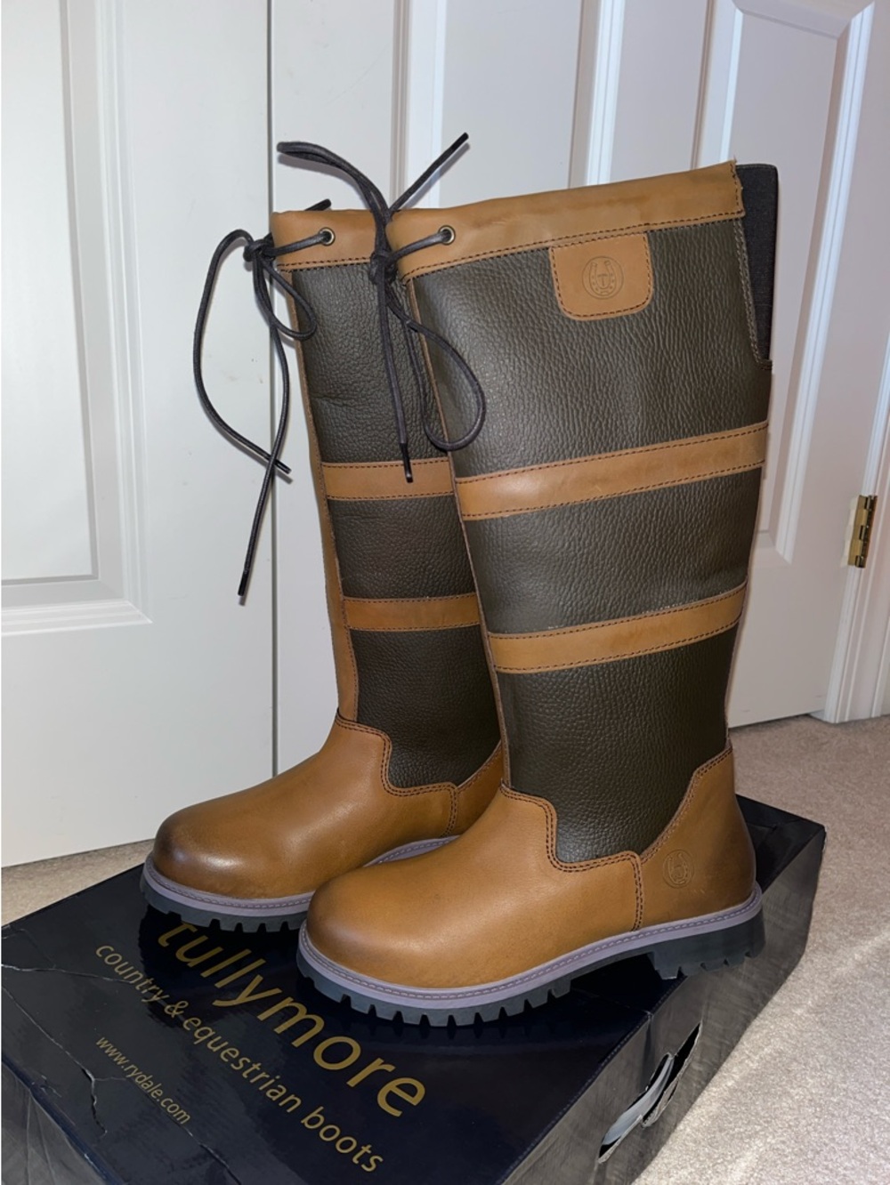 Rydale Ladies Wide Fit Tall Leather Boots - Tullymore US size 9